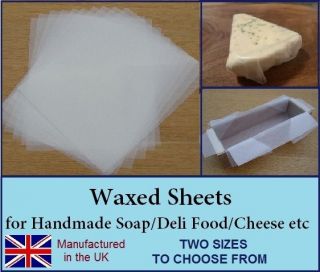 100 x Waxed Paper Food Wrap Cheese Deli Freezer Paper Craft Soap Wrap 