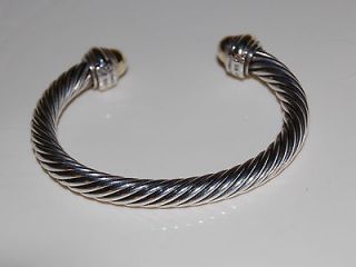 DAVID YURMAN CUFF BRACELET 925/585/DY STAMPED 46.1 GRAMS CABLE LOOK 