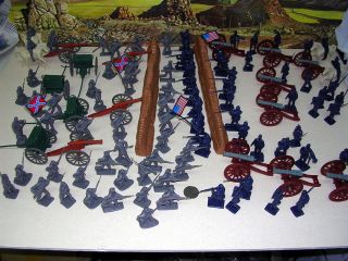 110 Pieces Civil War Armymen Cannons Soldier Set, Palisade Walls 