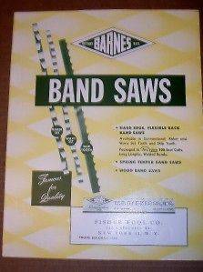 Vtg W.O Barnes Co Catalog~Band Saws Arc Line~Detroit