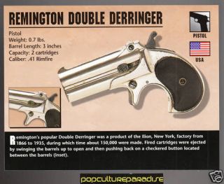 REMINGTON DOUBLE DERRINGER .41 PISTOL Gun Firearms CARD