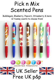 Snifty Pick n Mix Scented Pens   12 Yummy Scents   Strawberry, Donut 