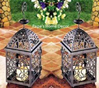 Moroccan Birdcage Candle Lanterns matte black metal tealight holders 