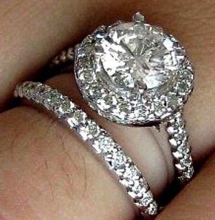 31 CT MAN MADE DIAMOND ENGAGEMENT RING WEDDING BAND 14K SOLID WHITE 