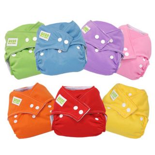 SINYO Baby Reusable Cloth Diaper Nappy 7 Colors Size Adjustable AIO 