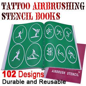 102 Sport Design Reusable Airbrush Stencil Temporary Tattoo Paint 