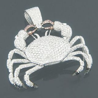 18K Color Diamond Crab Necklace Zodiac Pendant 10.46ct