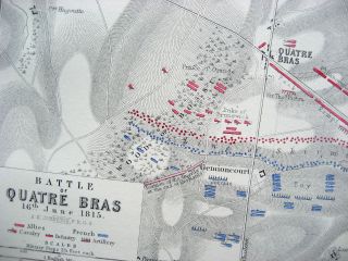Battle Plan of QUATRE BRAS 1815 Hundred Days of Napoleon JOHNSTON 