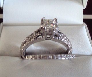   4270 1.18ctw 2 Pc. Engagement/Wedding Set Diamond Rings 14k Gold Sz 7
