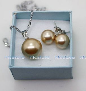   brown sea shell pearl mother of pearl pendant / earring 10mm/14mm
