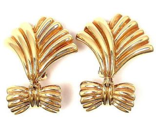 RARE AUTHENTIC VAN CLEEF & ARPELS VCA 18K YELLOW GOLD BOW CLIPS 