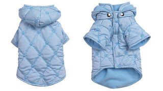   teacup yorkie chi BLUE QUILTED DOG COAT jacket clothes apparel XXS