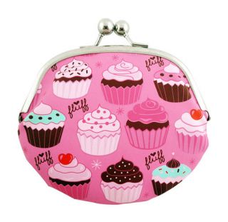 New FLUFF Wallet Bag CLUTCH COIN PURSE Pink Cake CUPCAKE ♥