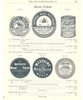 1902 White Diamond Metal Polish Antique Catalog Ad