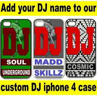   DJ NAME to our CUSTOM DJ turntable mixer iPhone 4 4g 4s Case Cover