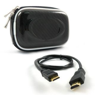 Carbon Hard Case Mini HDMI Cable Flip MinoHD Mino 8GB