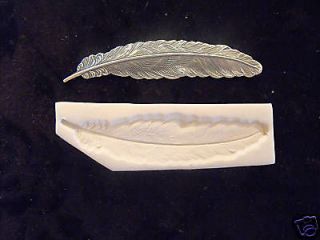 Victorian Long Feather Polymer Clay push mold~DETAILED