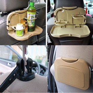 Foldable Car Auto Food Meal Drink Tray Desk Dining Table Water Cup 