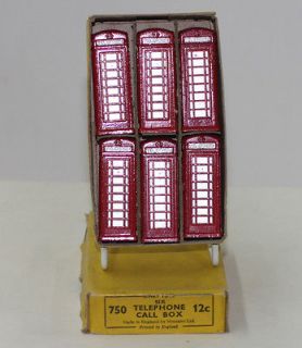 DINKY TOYS 12C 750 TELEPHONE CALL BOXES TRADE BOX OF 6 SCARCE