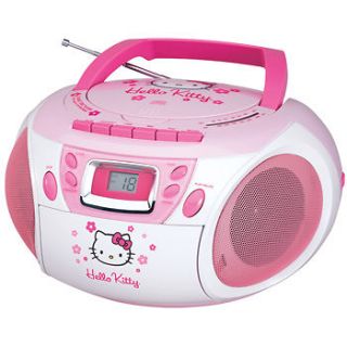 HELLO KITTY CD PLAYER BOOMBOX STEREO CASSETTE RADIO~New