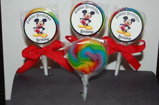 15 Mickey Mouse Personalized Birthday Lollipops