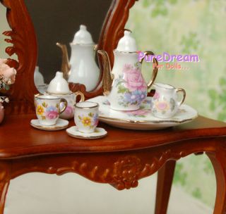   Tea Set For Barbie Fashion Royalty Philip Doll China Porcelain 8pc