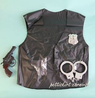 HALLOWEEN KIDS POLICE KIT PLAY GUN HANDCUFF COSTUME BIRTHDAY XMAS 