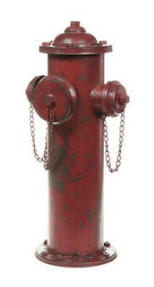 Red Metal Fire Hydrant Fireman Firefighter Room Decor Vintage look 