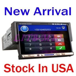 UPS Single 1Din 7 Flip Down Car Stereo DVD CD Radio Player Touch 