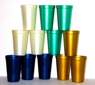 12 16 OZ PLASTIC DRINKING CUPS DRINKING GLASSES PEARL