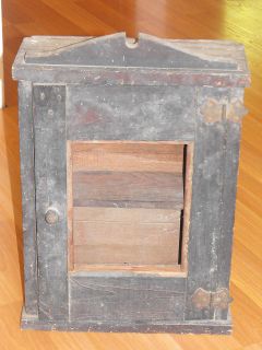 Old Early Antique Original Solid Wood VTG Medicine Cabinet Cupboard 