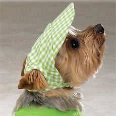 DOG CLOTHES Apparels Spring GREEN GINGHAM Plaid Sun Visor Cap Hat 