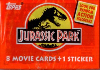 Topps Jurassic Park The Movie Trading Cards 5 Sealed Packs