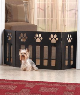 Wooden Paw Print foldable Pet Gate fence for Cat Puppy Dog