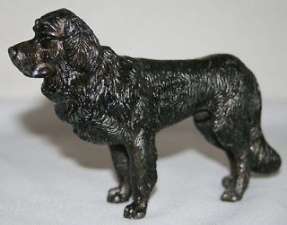 1800s Spelter Old Style Newfoundland Dog Statue. Heavy and Exquisite