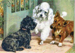   , POODLE, WELSH CORGI ~ Counted Cross Stitch Fine Art Pattern ~Dogs