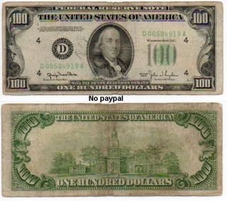 1950 $100 Dollar Bill Cleveland