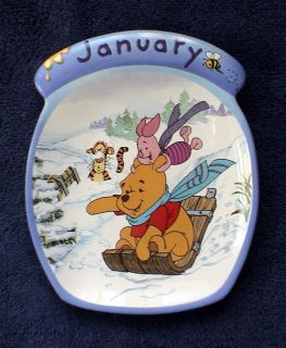   THE POOH TIGGER PIGLET JANUARY BIRTHDAY PLATE THE WHOLE YEAR THROUGH