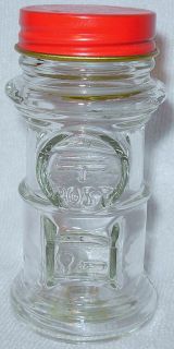 Vintage ~ Glass Round Mail Box Candy Container w/ Lid