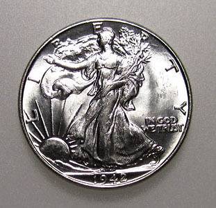 1942 P WALKING LIBERTY HALF DOLLAR GEM BU