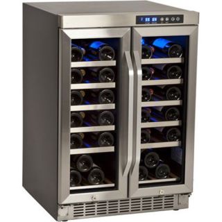 Undercounter French Door Wine Cooler Refrigerator   Dual Zone Built In 