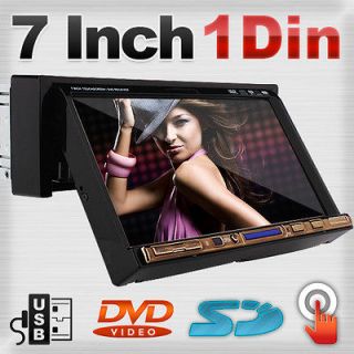 One 1 Din In Deck Auto DVD CD Player Car Radio Video Stereo 7 Touch 