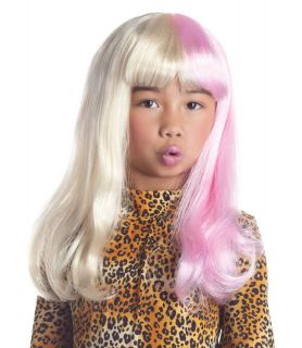 tone Wig Pink White Nicki Minaj Costume Nicky Child Kids Girls Long 