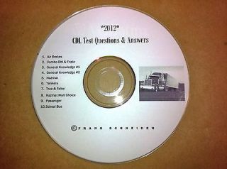 CDL EXAM ACTUAL TEST Q&A ON A CD 2012 and SENT WITHIN 24HRS VIA 