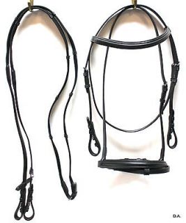   Raised English PONY Bridle w/ Drop Caveson and Cloth Reins Horse Tack