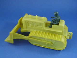   Toy Soldiers Marx Ideal 54mm WWII Yellow Seabees Bulldozer with Driver