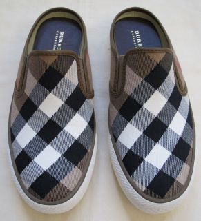 BURBERRY Womens Icon Nova check & Leather Slip on Loafers (Eu 38/ US 