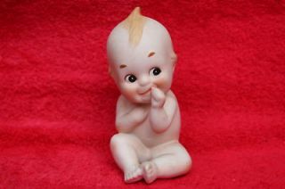 VINTAGE Lefton Rose ONeil Bisque Figurine KEWPIE Doll