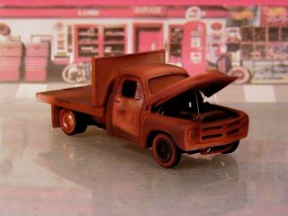 Hot 50s Studebaker Dually Flat Bed Salvage Project Truck LE 1/64 