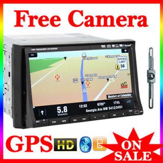 Pro GPS 2 DIN Media 7 BT Car DVD Player with Bluetooth iPod+Cam​era 